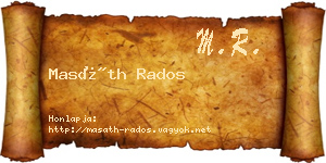 Masáth Rados névjegykártya